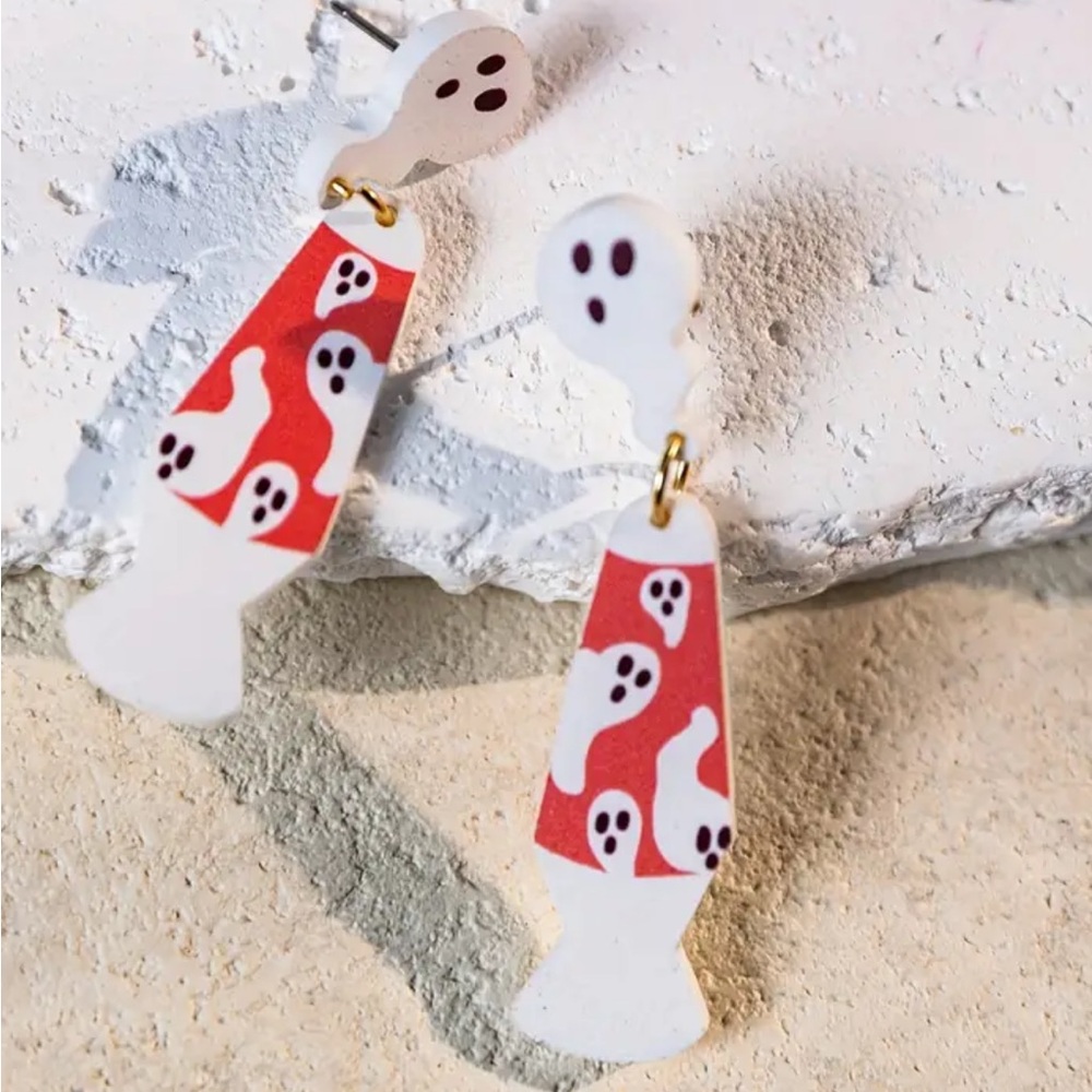 Ghost Lava Lamp Earrings - Picture 2 of 3